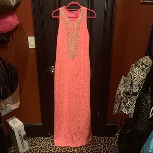 Lilly Pulitzer Fluoro Pink Maxi Dress